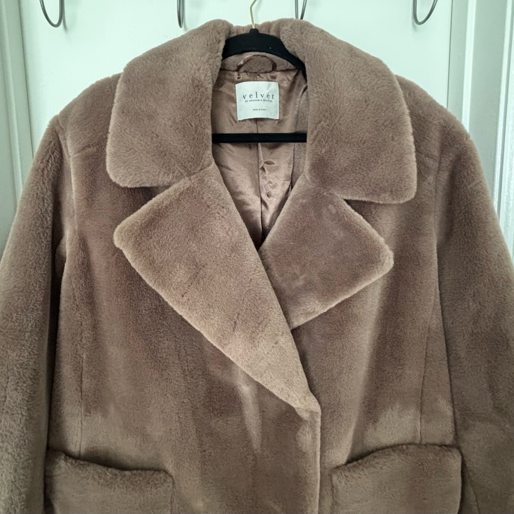 Velvet by Graham & Spencer • Brown Faux Fur Teddy Jacket - Women’s Size Large - Picture 4 of 16